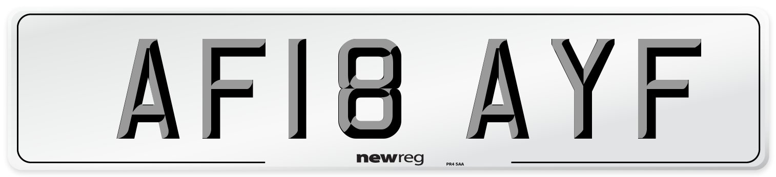 AF18 AYF Number Plate from New Reg